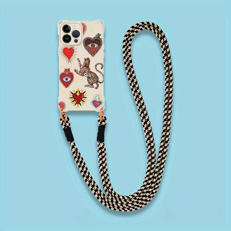 vintage pin strapped phone case