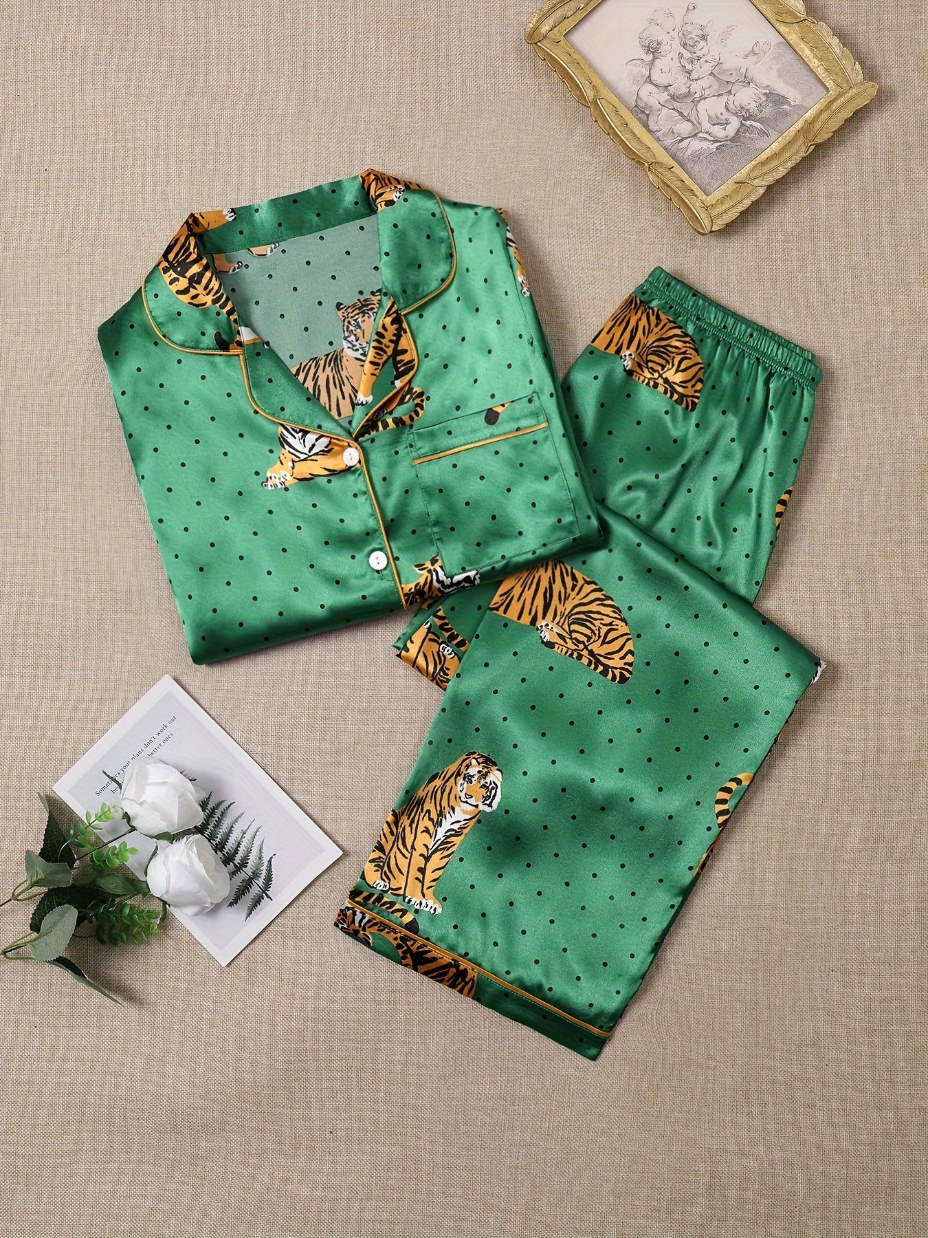 satin jungle loungewear