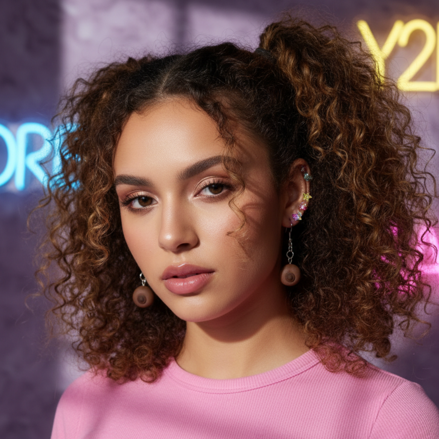 Sapphic Organic Colored Stress Ball Earrings | Handmade Queer Jewelry