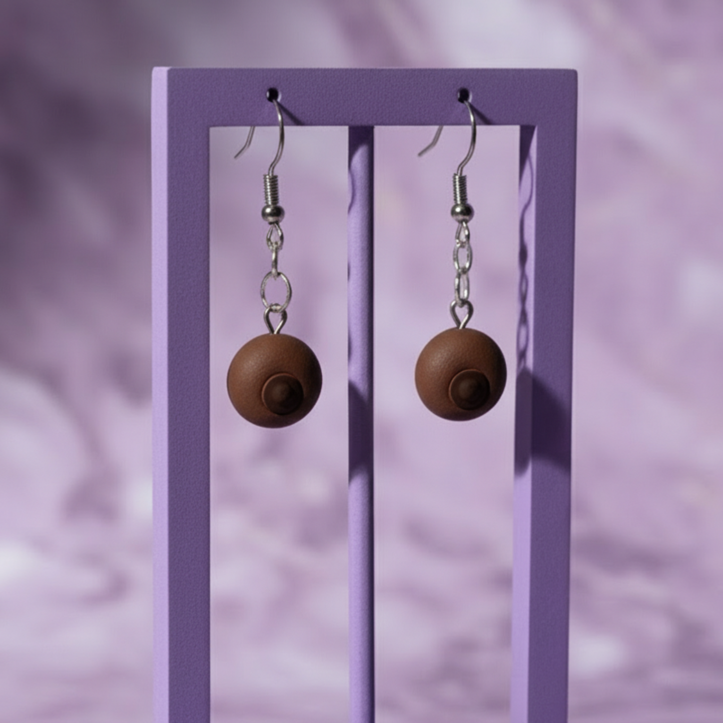 Sapphic Organic Colored Stress Ball Earrings | Handmade Queer Jewelry