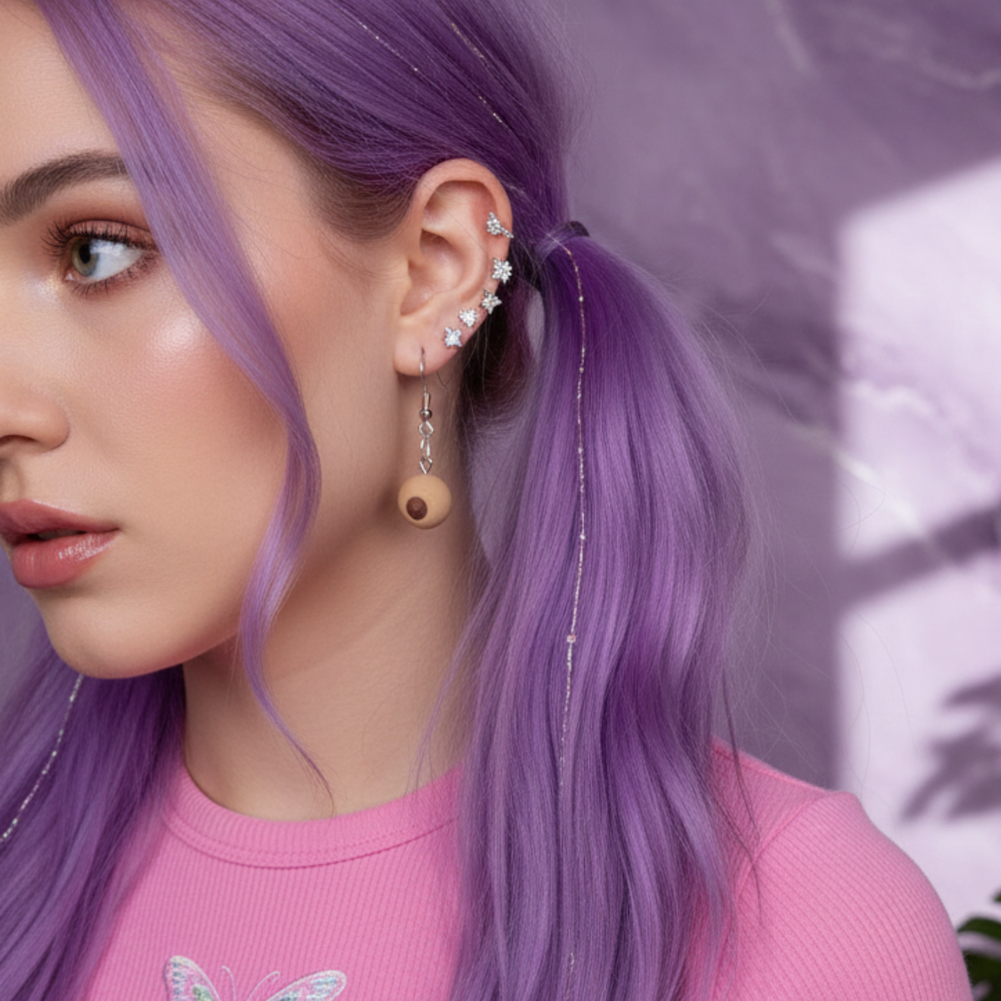 Sapphic Organic Colored Stress Ball Earrings | Handmade Queer Jewelry