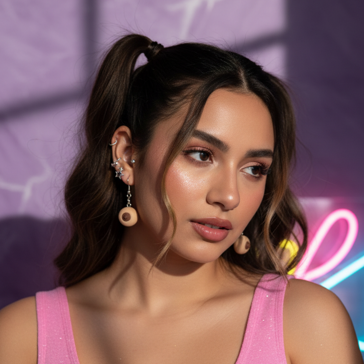 Sapphic Organic Colored Stress Ball Earrings | Handmade Queer Jewelry