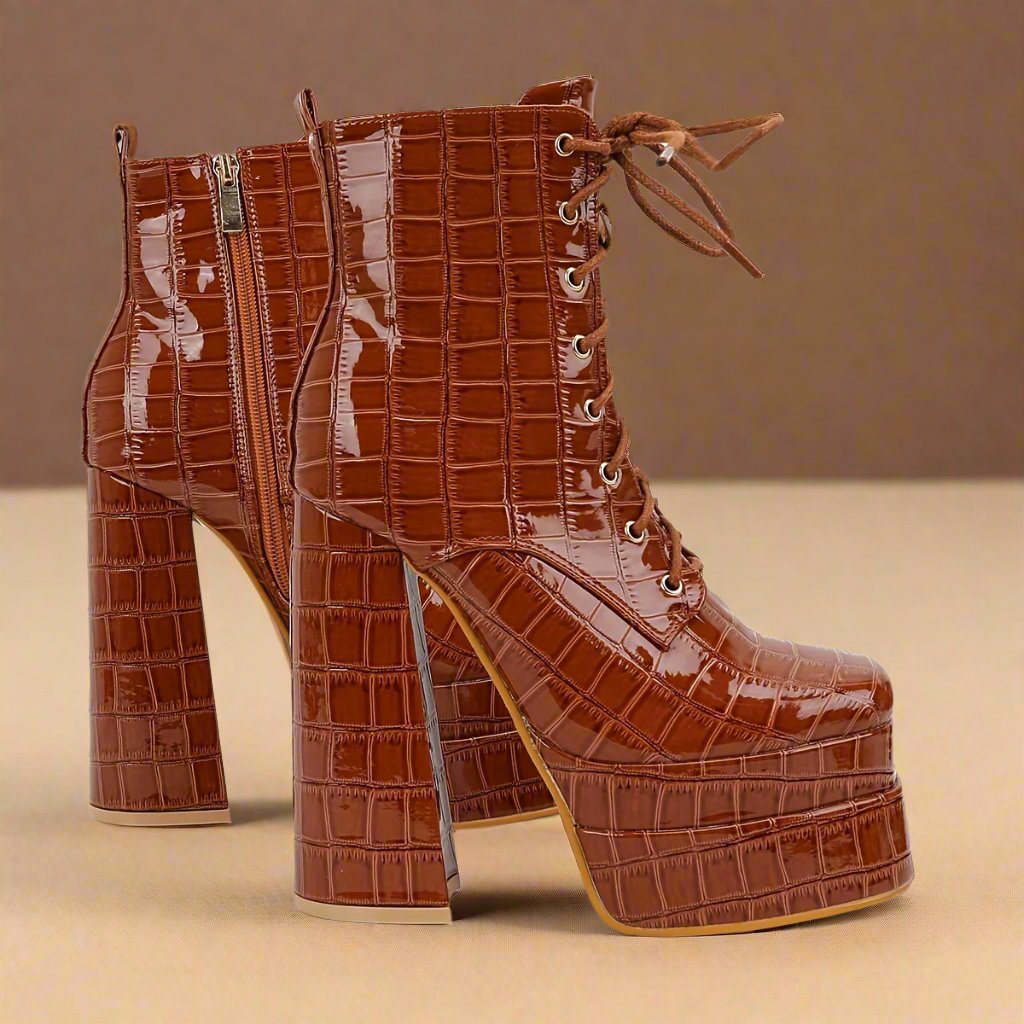 desert faux croc platform kicks