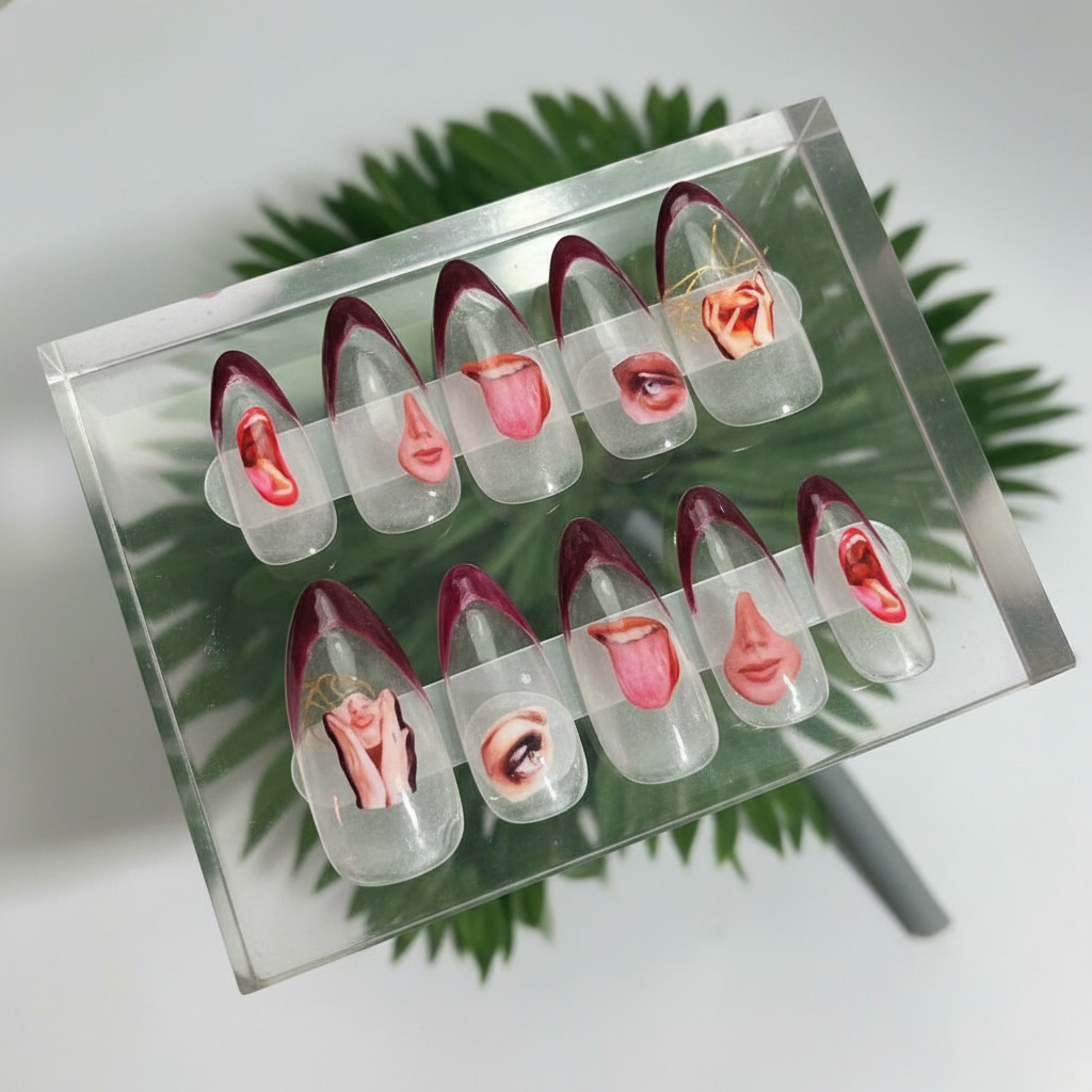 Face of the Void — Surrealist Gothic Press-On Nails